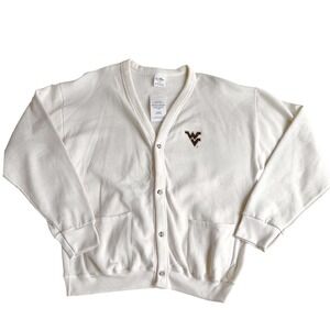 West Virginia Mountaineers Vintage 80's Sweater White Sportswear Cardigan XL/XXL